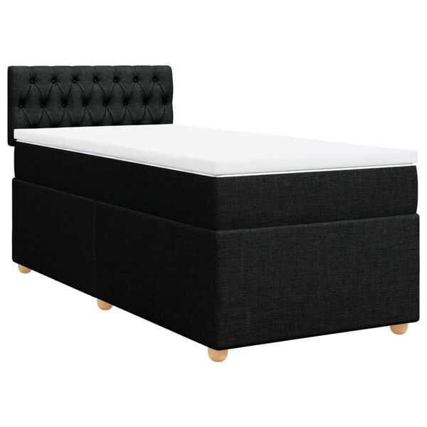 vidaXL Posteľný rám boxspring s matracom čierny 90x200 cm látka