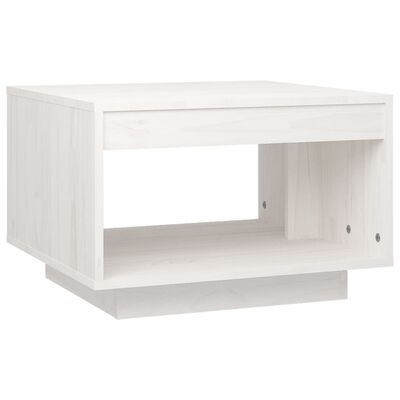 vidaXL Konferenčný stolík biely 50x50x33,5 cm masívne borovicové drevo