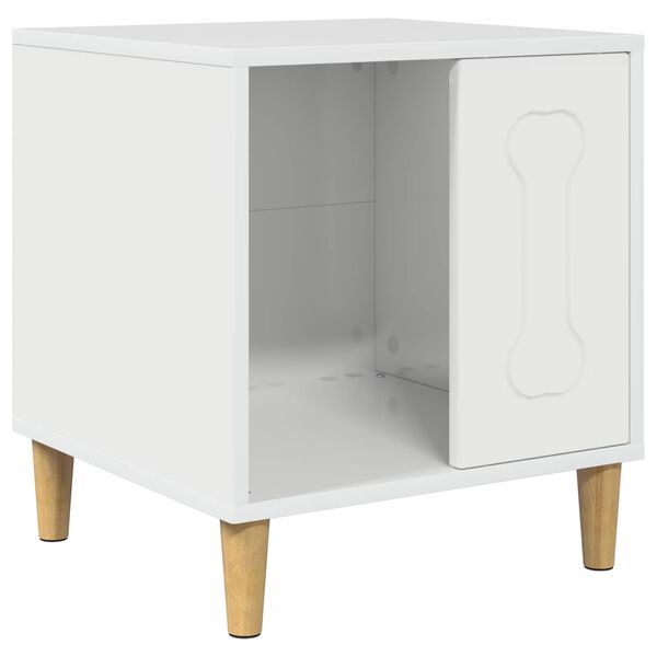 vidaXL Ps&iacute; dom Leskl&aacute; biela 44 x 42 x 49 cm Kompozitn&eacute; drevo