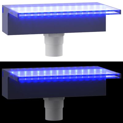 vidaXL Vodopádový prepad s RGB LED diódami akryl 30 cm