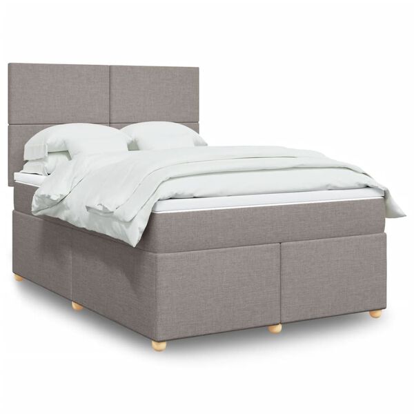 vidaXL Boxspring posteľ s matracom sivohned&yacute; 140x190 cm l&aacute;tka