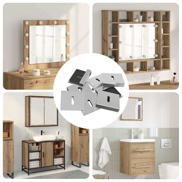 vidaXL Držiak na zrkadlo 2 pcs Niklov&aacute; 35 x 30 x 8,3 mm Oceľ