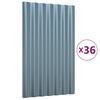 vidaXL Stre&scaron;n&eacute; panely 36 ks pozinkovan&aacute; oceľ siv&aacute; 60x36 cm