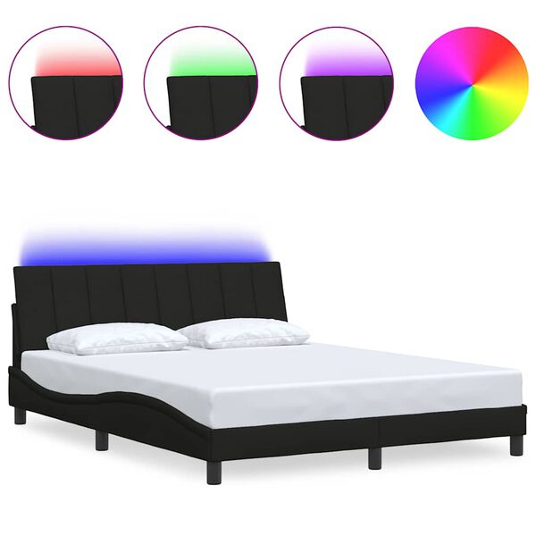 vidaXL R&aacute;m postele bez matraca Hanko čierny 160x200 cm l&aacute;tka