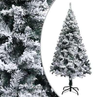 vidaXL Umelý vianočný stromček, zasnežený, zelený 150 cm, PVC