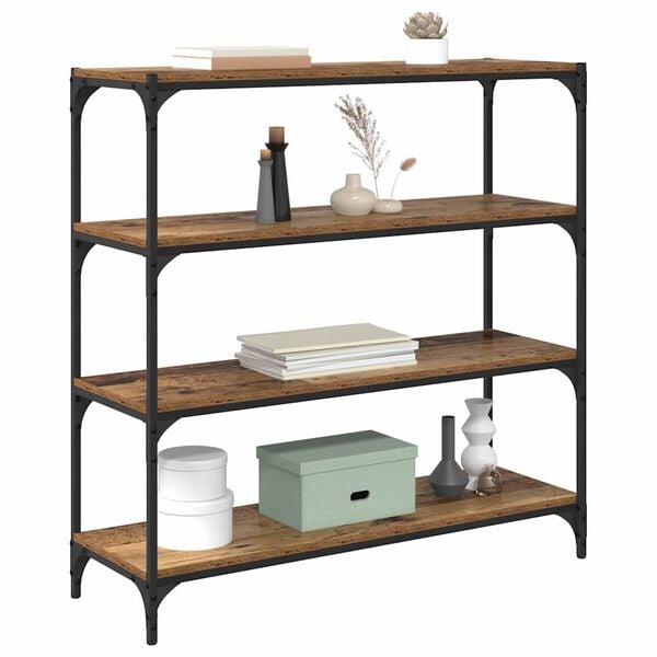 vidaXL Knižnica Star&eacute; drevo 100 x 33 x 100 cm