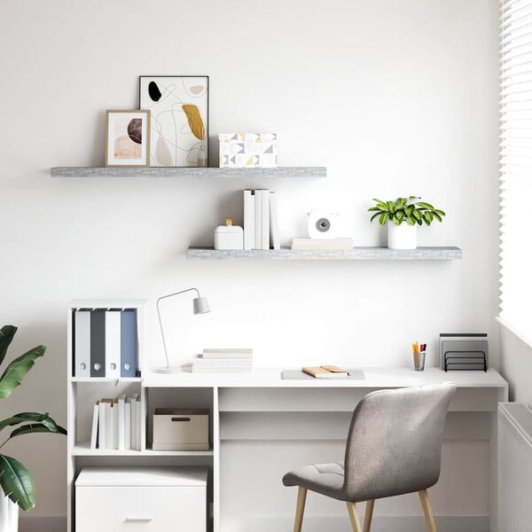 vidaXL Pl&aacute;vaj&uacute;ce n&aacute;stenn&eacute; police 2 ks bet&oacute;novosiv&eacute; 120x23,5x3,8 cm MDF