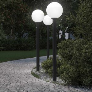 vidaXL Stĺpikov&eacute; svetl&aacute; so senzorom 3 ks 120 cm čierne IP44