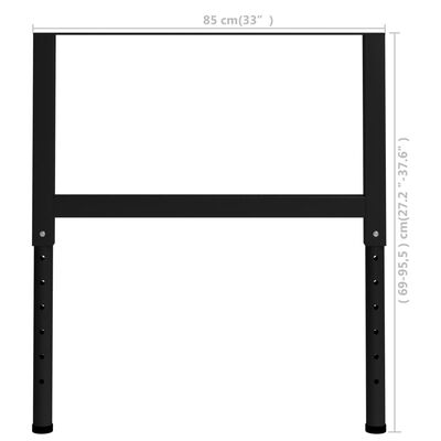 vidaXL Rámy na pracovné stoly 2 ks kovové 85x(69x95,5) cm čierne