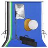 vidaXL Fotografick&eacute; vybavenie so softboxami, pozad&iacute;m a reflektorom