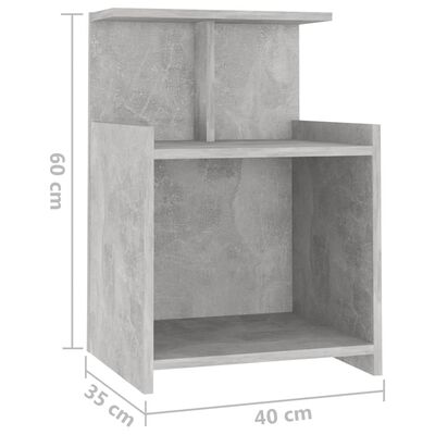 vidaXL Nočný stolík, betónovo sivý 40x35x60 cm, kompozitné drevo