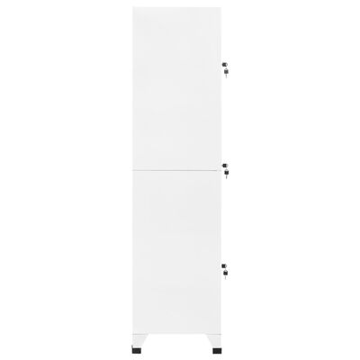 vidaXL Uzamykacia skriňa biela 38x45x180 cm oceľová