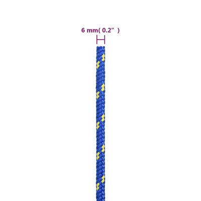 vidaXL Lodné lano modré 6 mm 250 m polypropylén