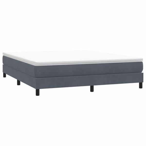 vidaXL Posteľný rám boxspring bez matracom tmavosivý 180x210 cm zamat