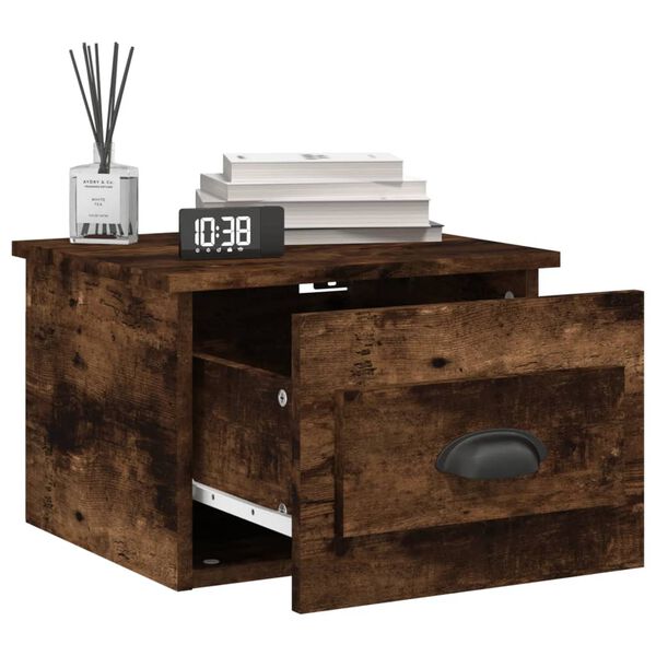 vidaXL N&aacute;stenn&eacute; nočn&eacute; stol&iacute;ky 2 ks dymov&yacute; dub 41,5x36x28cm