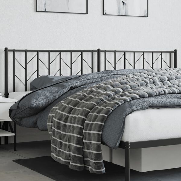 vidaXL Kovov&eacute; čelo postele čierne 200 cm