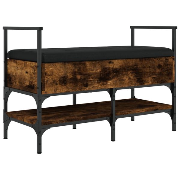 vidaXL Lavička na topánky dymový dub 85,5x42x57,5 cm kompozitné drevo