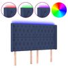 vidaXL Čelo postele s LED modr&eacute; 147x16x118/128 cm l&aacute;tka