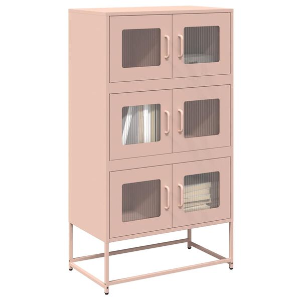 vidaXL Highboard Pink 68x39x123 cm Oceľ
