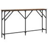 vidaXL Konzolov&yacute; stol&iacute;k dymov&yacute; dub 140x23x75 cm kompozitn&eacute; drevo
