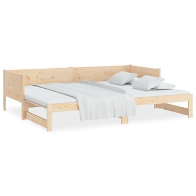 vidaXL Rozkladacia denná posteľ borovicový masív 2x(90x190) cm