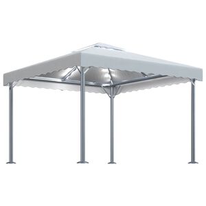 vidaXL Alt&aacute;nok s LED reťazou 300x300 cm, kr&eacute;mov&yacute;, hlin&iacute;k