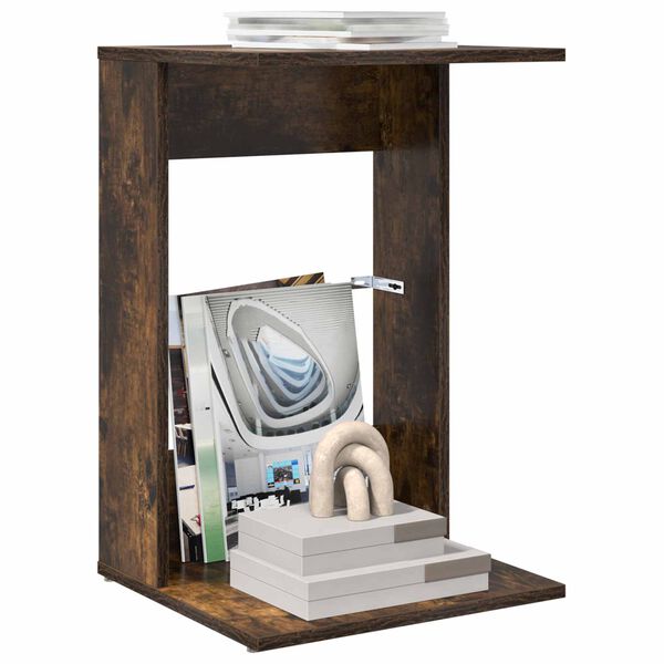 vidaXL Bočn&yacute; st&ocirc;l Dymov&aacute; dub 40 x 38 x 62,5 cm Kompozitn&eacute; drevo