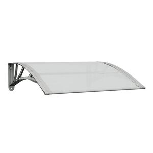 vidaXL Strie&scaron;ka na dvere siv&aacute; a priehľadn&aacute; 80x75 cm polykarbon&aacute;t