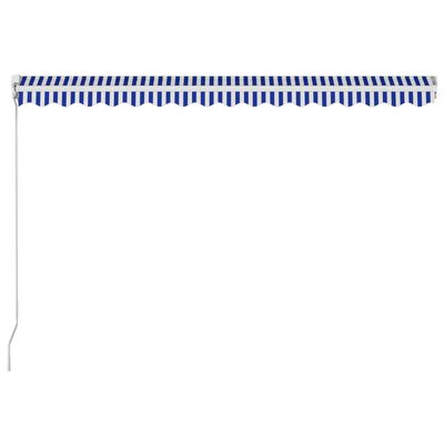 vidaXL Ručná zaťahovacia markíza 400x300 cm modrá a biela