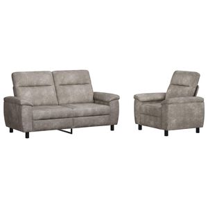vidaXL Sada pohoviek 2 pcs Svetlosiv&aacute; Faux semi&scaron;ov&aacute; koža