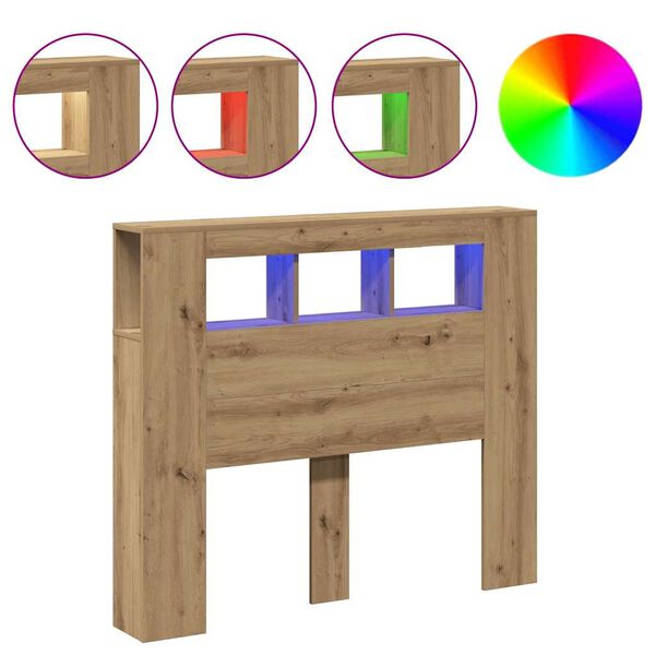 vidaXL Čelo s LED dub artisan 120x18,5x103,5 cm kompozitn&eacute; drevo