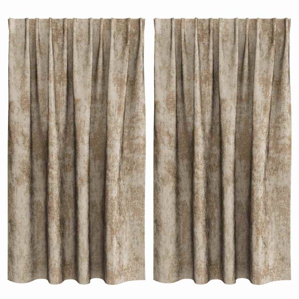 vidaXL Sametové závesy 2 pcs šampanského 140 x 140 cm Zamat