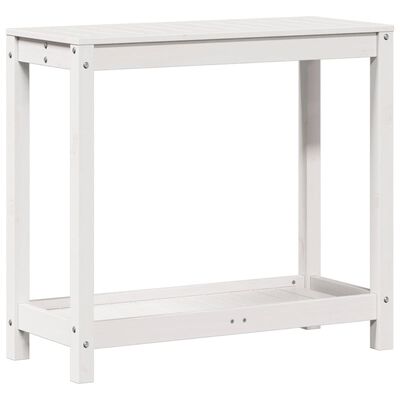 vidaXL Stôl na presádzanie s policou biely 82,5x35x75 cm borovica