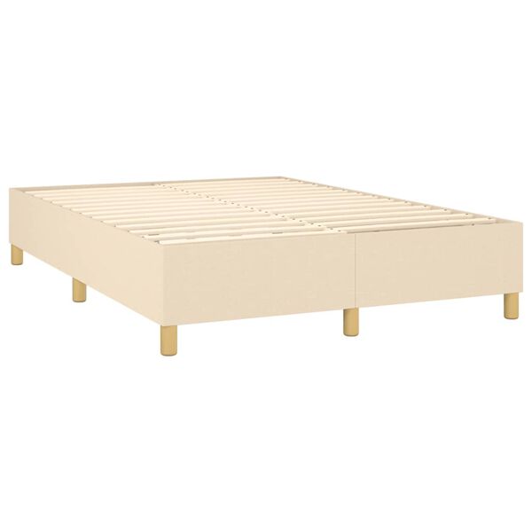vidaXL Boxspring posteľ s matracom kr&eacute;mov&yacute; 140x190 cm l&aacute;tka