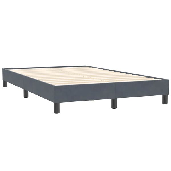 vidaXL Posteľný rám boxspring s matracom tmavosivý 120x210 cm zamat