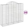 vidaXL Obl&uacute;kov&eacute; gabi&oacute;nov&eacute; ko&scaron;e 9ks 200x50x160/180cm pozinkovan&eacute; železo