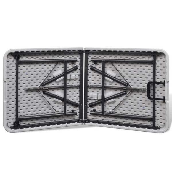 vidaXL Skladac&iacute; z&aacute;hradn&yacute; st&ocirc;l 122 cm, HDPE, biely