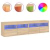 vidaXL TV n&aacute;stenn&eacute; skrinky s LED svetlami 2 ks dub sonoma 80x30x40 cm