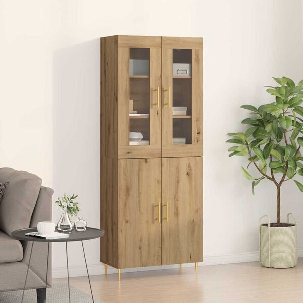 vidaXL Highboard Nástenný 2 pcs Remeselný dub 69,5 x 34 x 180 cm