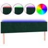 vidaXL Čelo postele s LED tmavozelen&eacute; 180x5x78/88 cm zamat