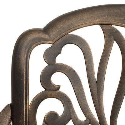vidaXL Záhradné stoličky 2 ks odlievaný hliník bronzové