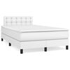 vidaXL Boxspring posteľ s matracom biela 120x200 cm umel&aacute; koža