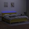 vidaXL Posteľ boxsping s matracom a LED zelen&aacute; 180x200 cm l&aacute;tka