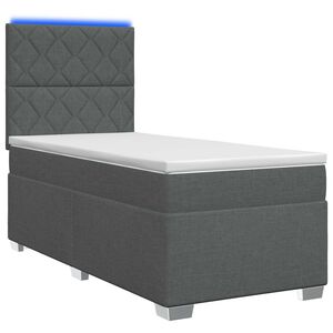 vidaXL Posteľ boxspring s matracom Tmavosiv&aacute; 80 x 200 cm L&aacute;tka