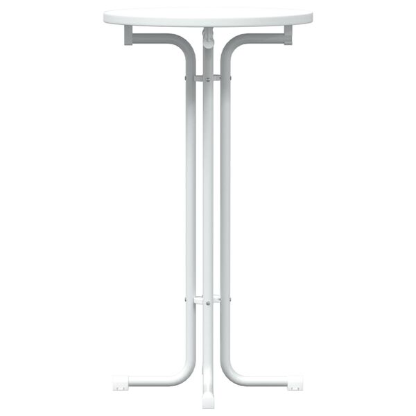 vidaXL Jedálenský stôl biely Ø60x110 cm kompozitné drevo a oceľ