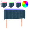 vidaXL Čelo postele s LED tmavomodr&eacute; 83x16x78/88 cm zamat