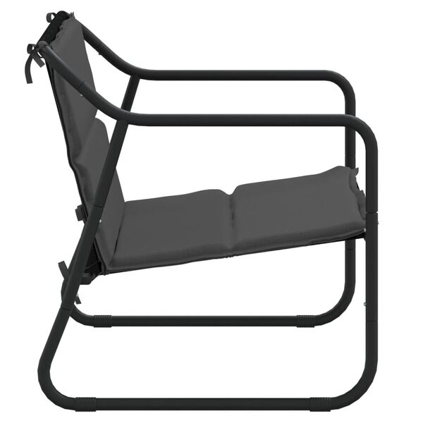 vidaXL 2-miestna záhradná lavička s vankúšom antracitová oceľ