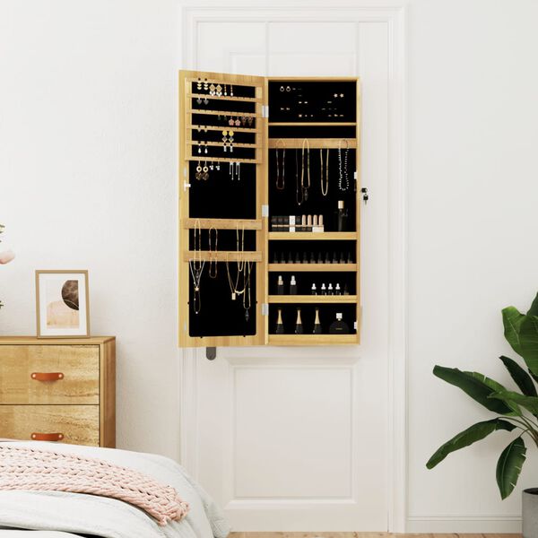 vidaXL Zrkadlová skrinka na šperky nástenná 37,5x10x106 cm