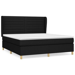 vidaXL Posteľn&yacute; r&aacute;m boxspring s matracom čierny 180x200 cm l&aacute;tka