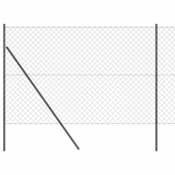 vidaXL Stĺp na plot. Siv&aacute; 25 x 1,6 m (60 x 60 mm sieť) Ocel a PVC